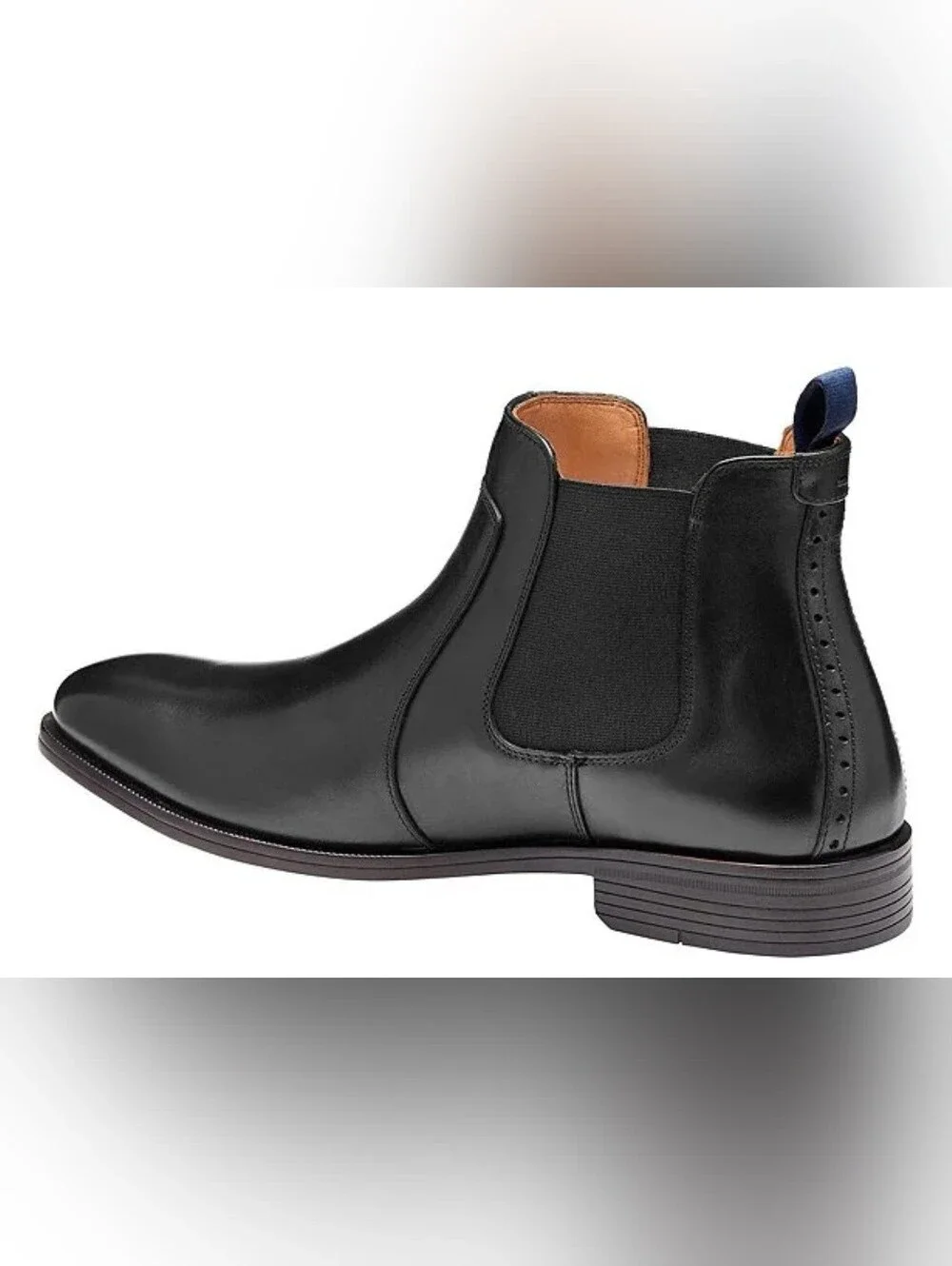 Size 11.5 Johnston  Murphy Black Leather Chelsea Boot wi Heel Tab -  Men's  Boot